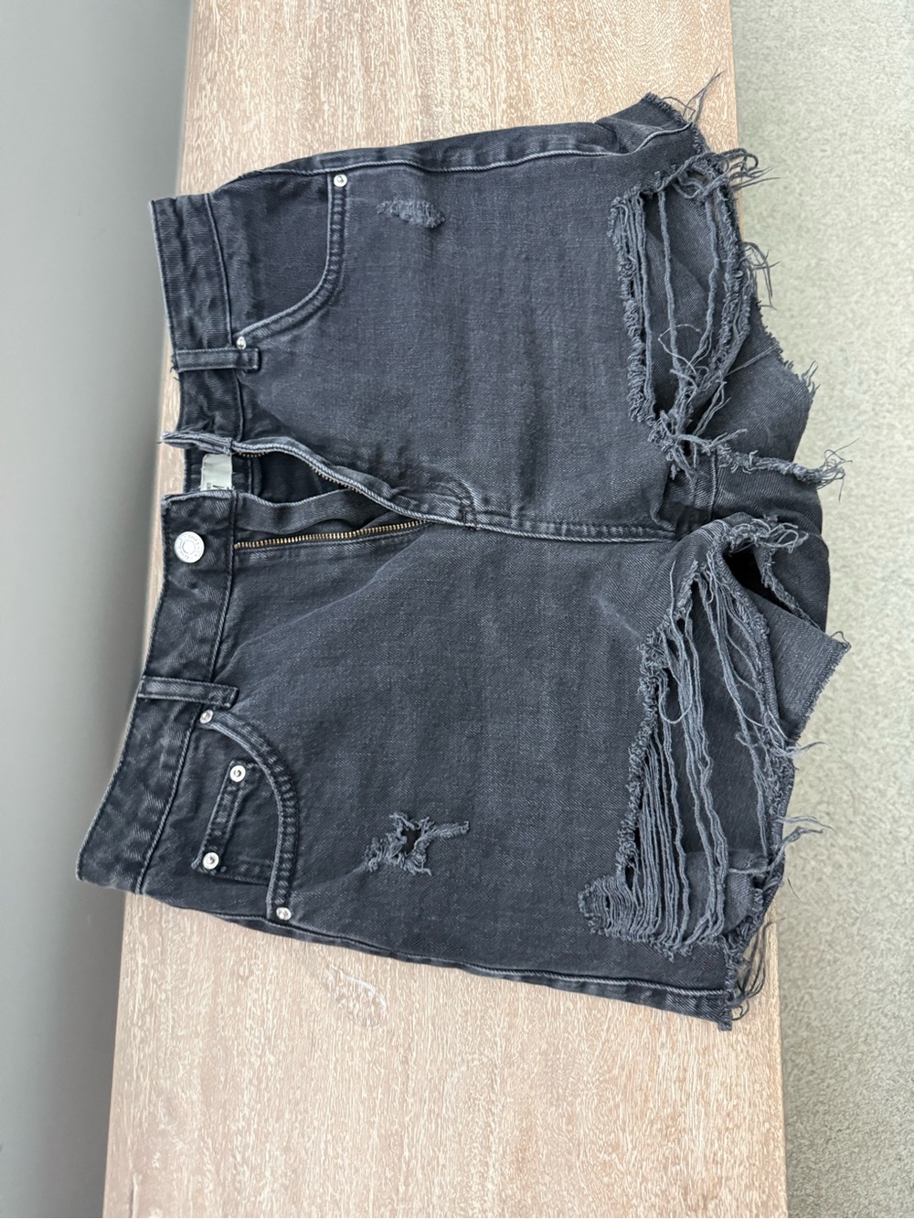 Topshop moto black denim mom fit shorts - Picture 2 of 4